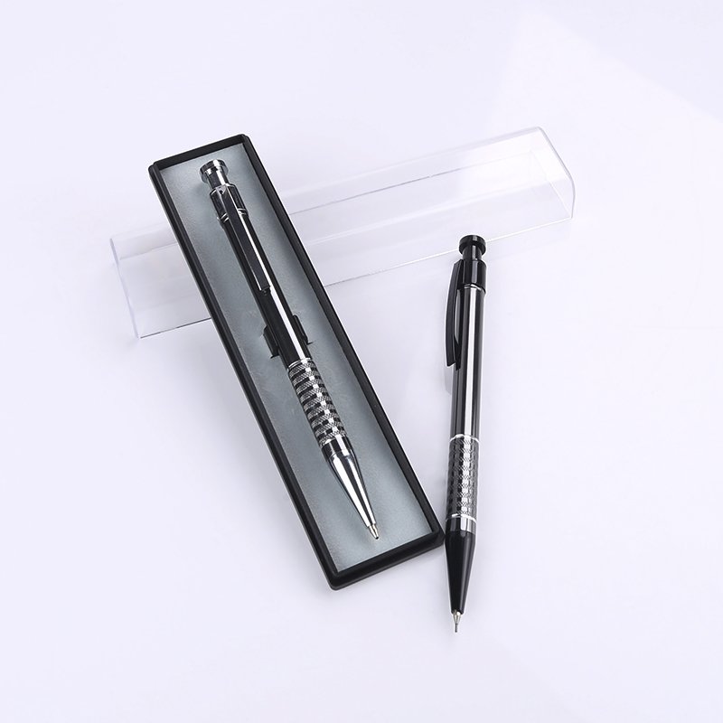 School and Office Custom Ball Pen For Gift Mechanical Pencil Set