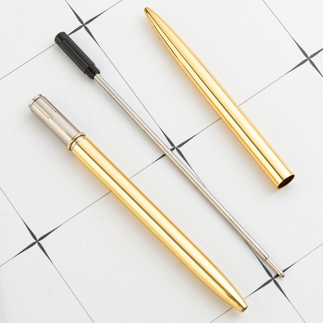 High Quality Slim Metal Ballpoint Pen Twist Open Unique Premium Promotion Golden Ballpoint Slim Pens Custom Logo Gift