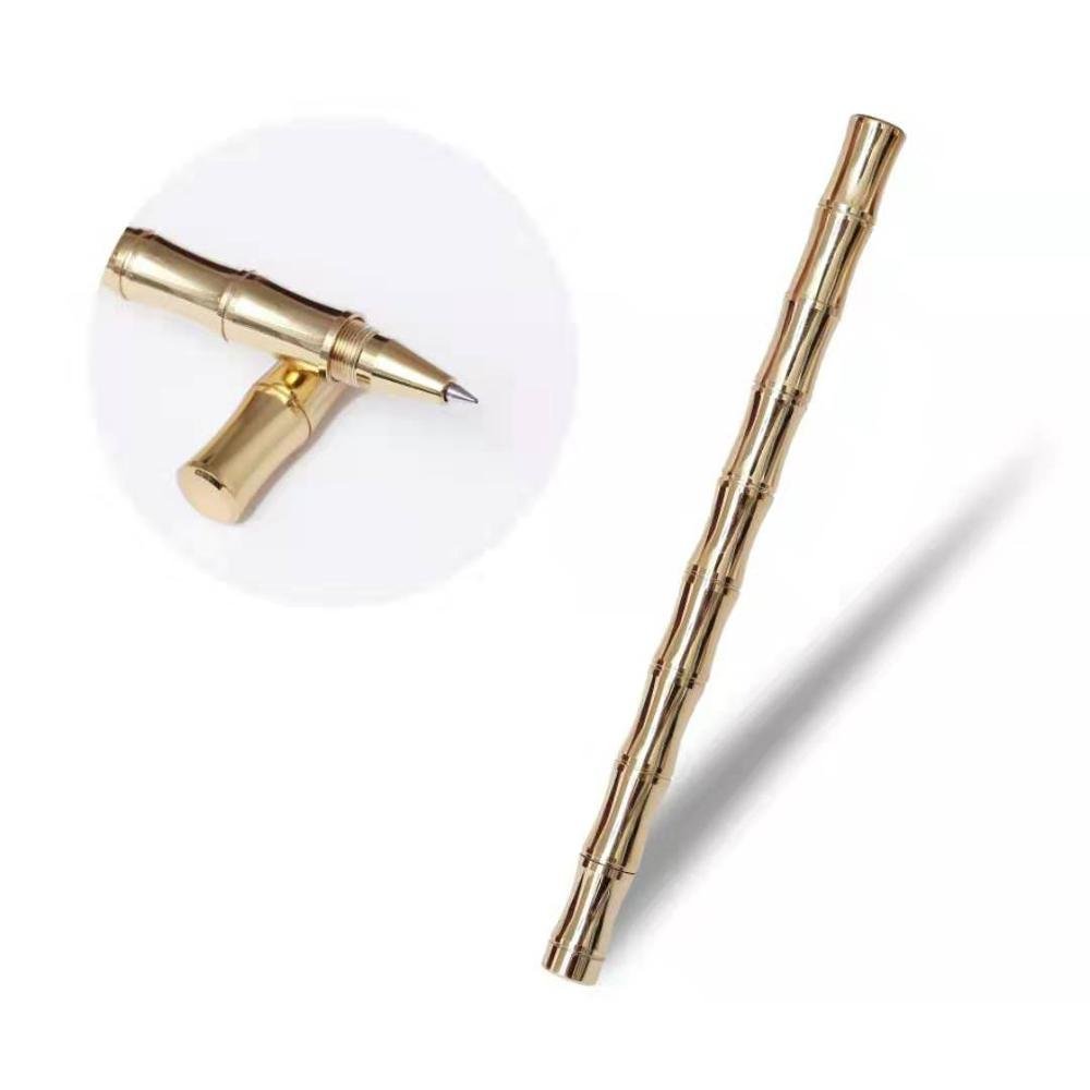 New Arrival Stationery lapiceros China Pen Factory Metal Bamboo Gel Join Brass Copper Roller Ball Pen