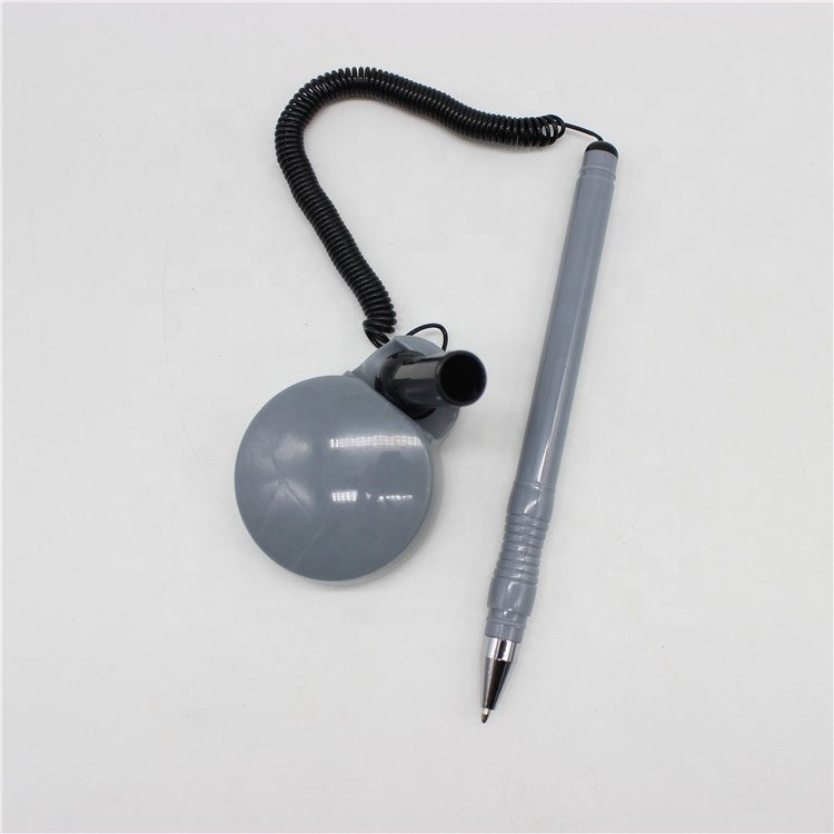 Desk Stand Pen Counter Stick Table Pen Chain Ballpoint Pen With Logo