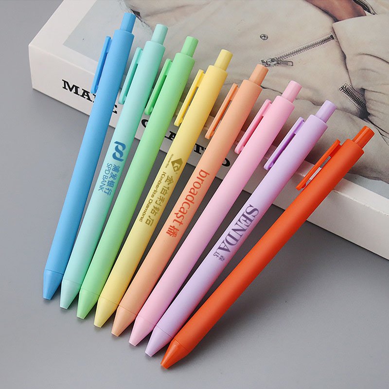 Multi-color new promotion ballpoint pen laser engraved print branded logo custom ball point pen promotional pens