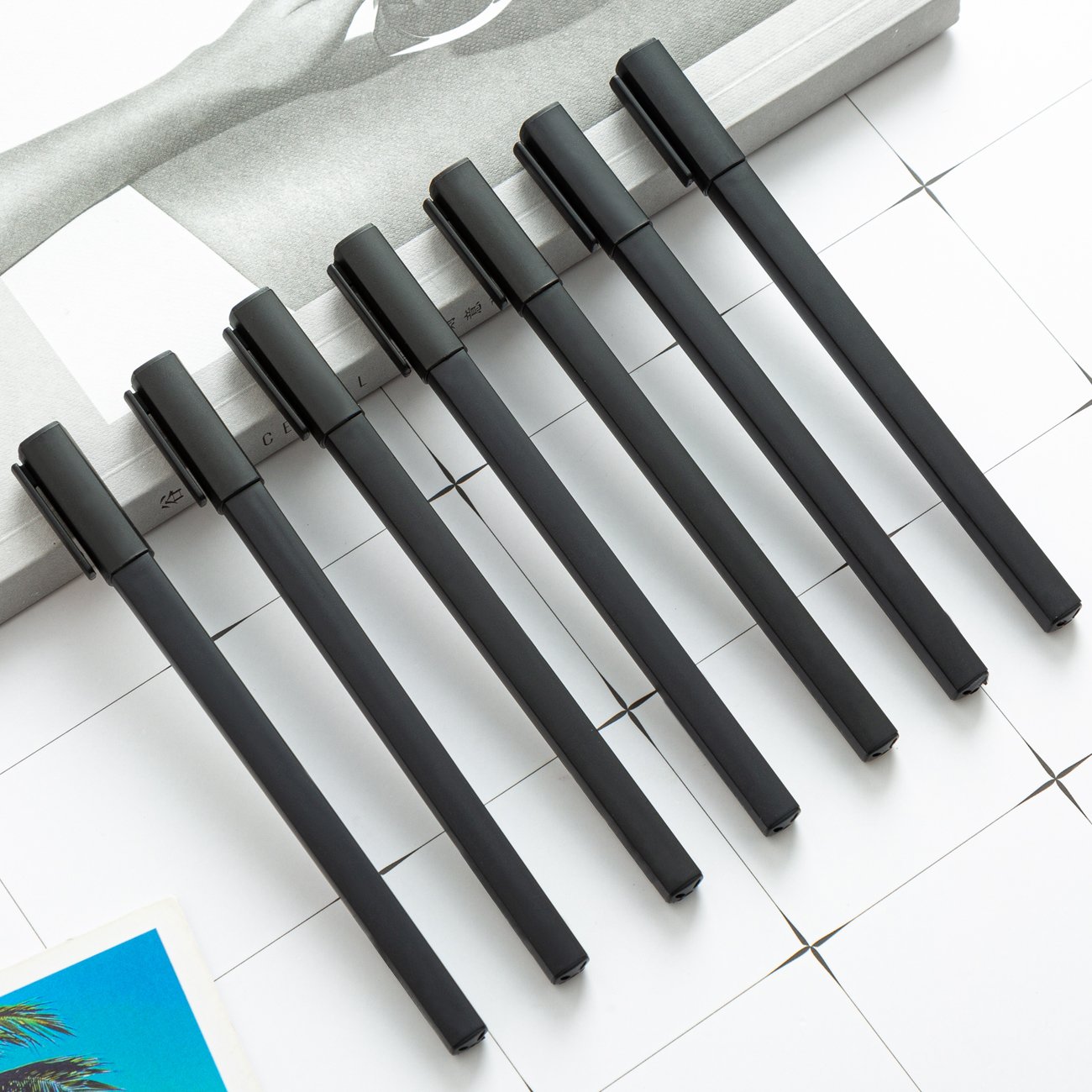 Wholesale Custom Logo Black Square Rubber Ballpoint Pen Customised Stationery for Gifts