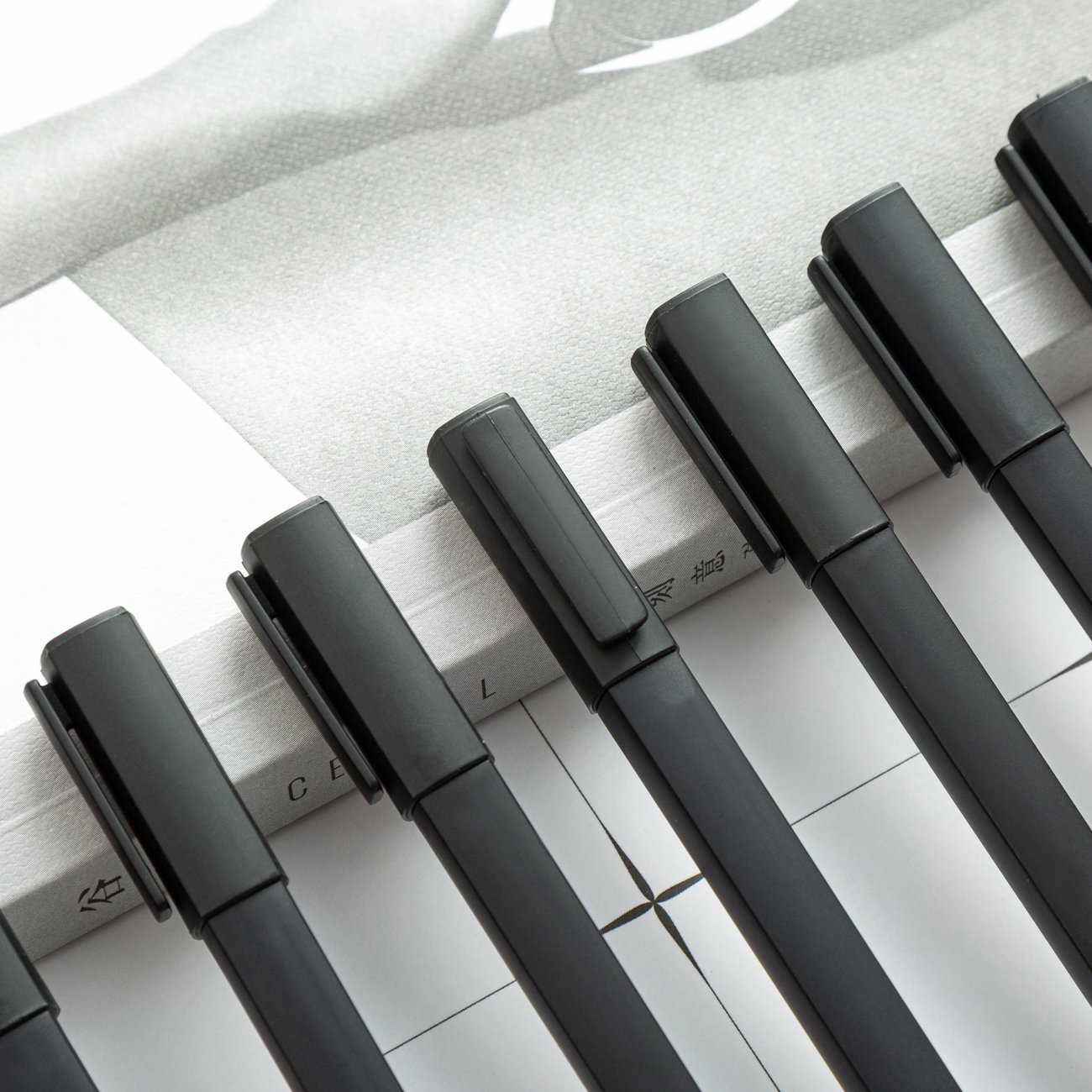 Wholesale Custom Logo Black Square Rubber Ballpoint Pen Customised Stationery for Gifts