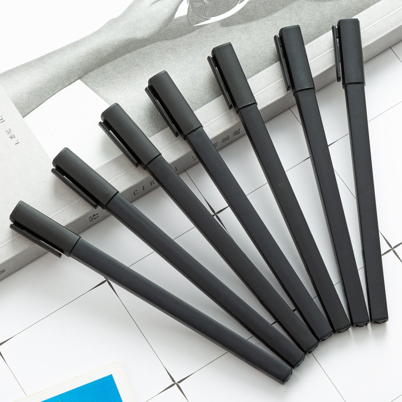 Wholesale Custom Logo Black Square Rubber Ballpoint Pen Customised Stationery for Gifts