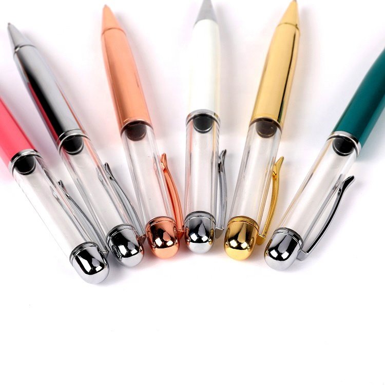 2020 Hot Sales Coarse Fat Empty Tube Ballpoint Pen YiWu Color Rose Gold DIY Can Filling Glitter Chubby Floating Ball Pens