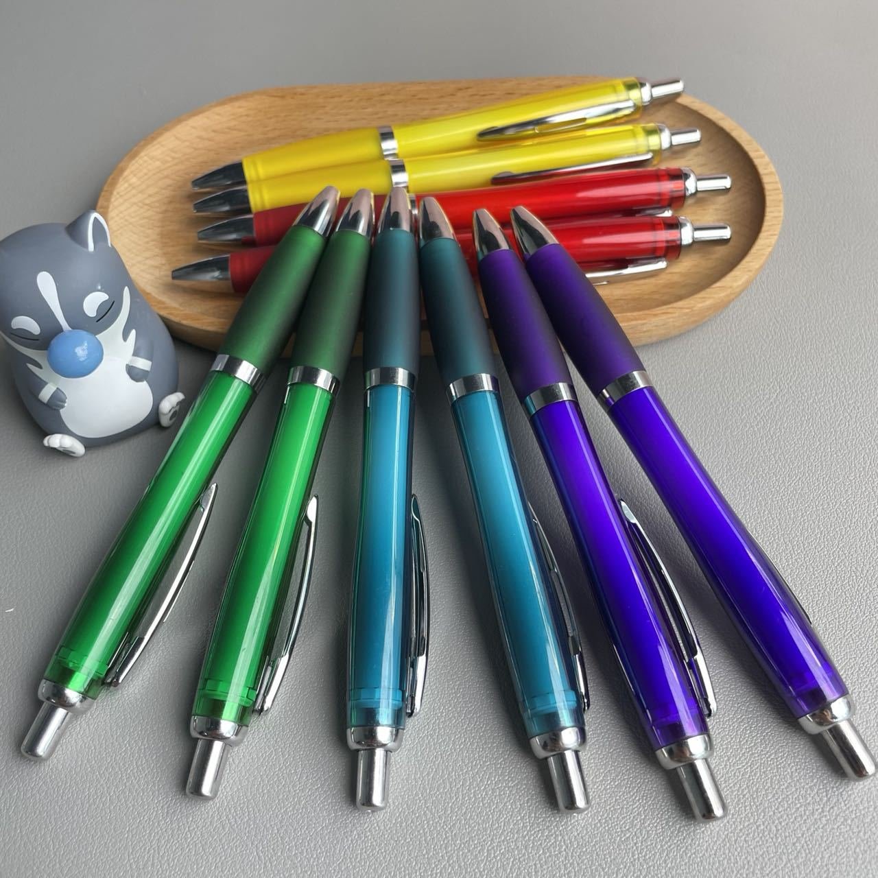 Custom Logo Multi-Functional Business Novelty Banner Pens Yellow Orange Student Gift School Supplies Plastic Promotional 0.5mm