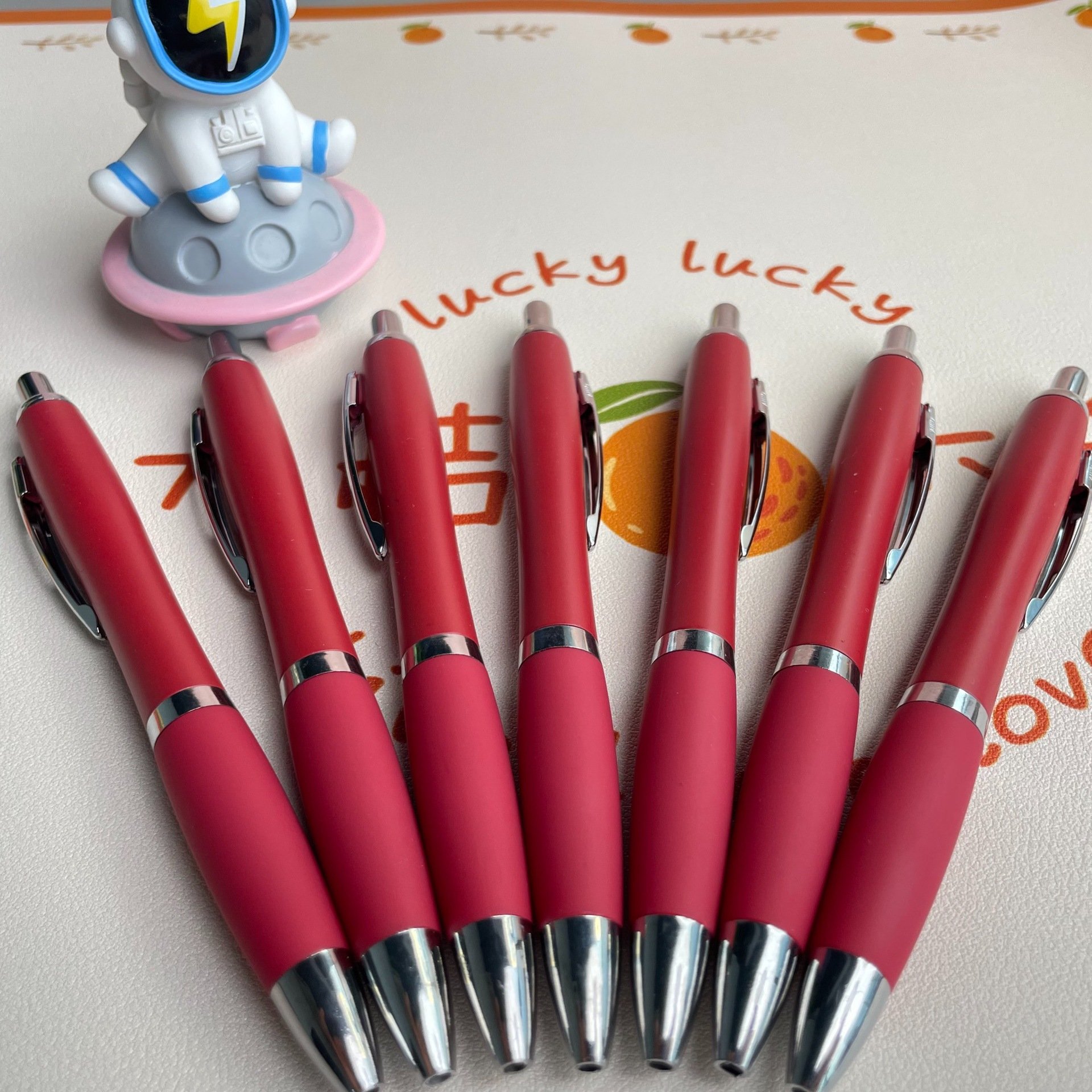 Custom Logo Multi-Functional Business Novelty Banner Pens Yellow Orange Student Gift School Supplies Plastic Promotional 0.5mm