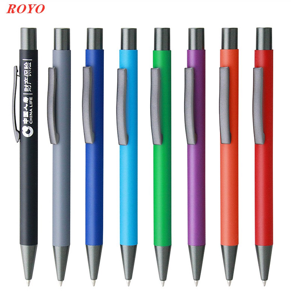 Rubber Matte Advertising Promotional Pens Wholesale Metal Ballpoint Pens With Custom Logo Ballpen Manufacturing