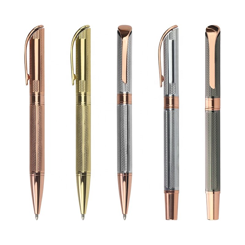 Custom logo gold corporate gift ballpoint pens set with high quality black pen gift box