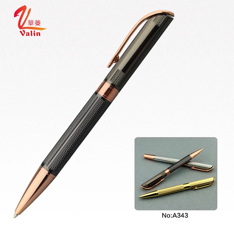 Custom logo gold corporate gift ballpoint pens set with high quality black pen gift box