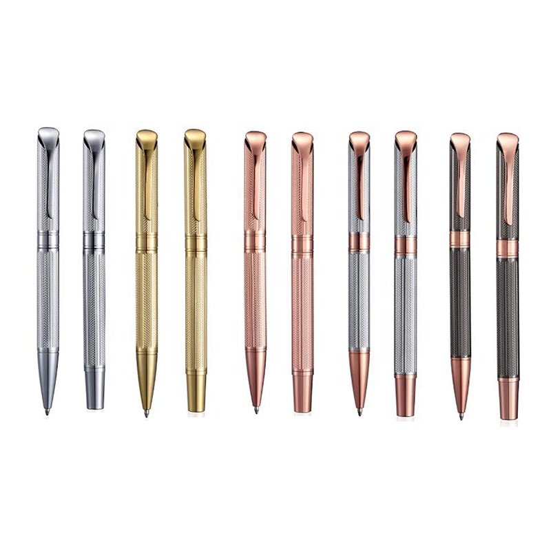 Custom logo gold corporate gift ballpoint pens set with high quality black pen gift box
