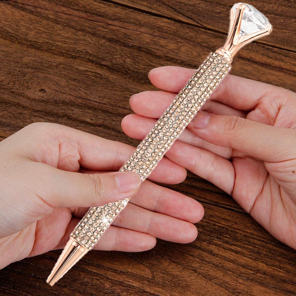 Retractable Diamond Metal Crystal Ballpoint Pens Rhinestone Writing Bling Pens For Office Wedding