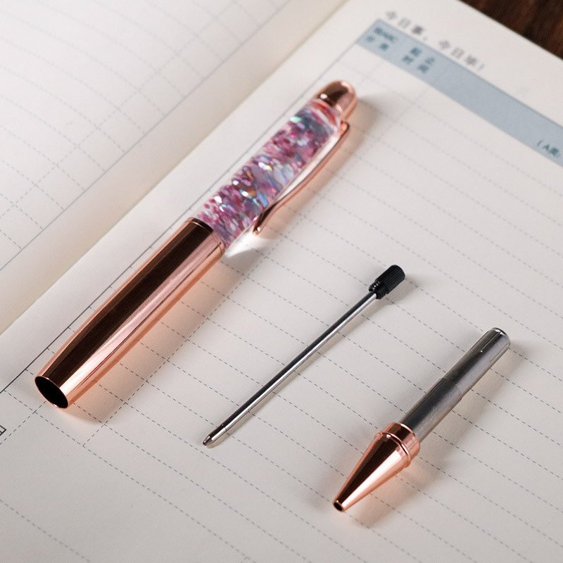 Pearl glitter Quicksand metal ballpoint pen 1.0mm crystal writing pen Fashion simple ballpoint pen