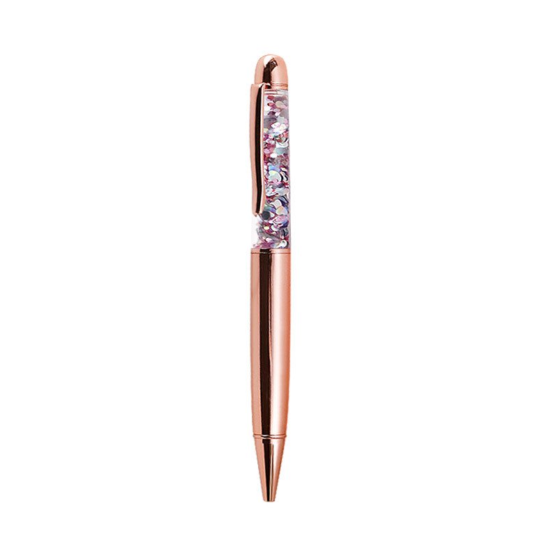 Pearl glitter Quicksand metal ballpoint pen 1.0mm crystal writing pen Fashion simple ballpoint pen