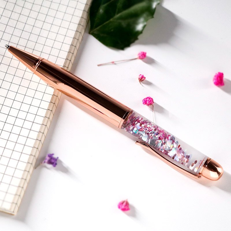 Pearl glitter Quicksand metal ballpoint pen 1.0mm crystal writing pen Fashion simple ballpoint pen