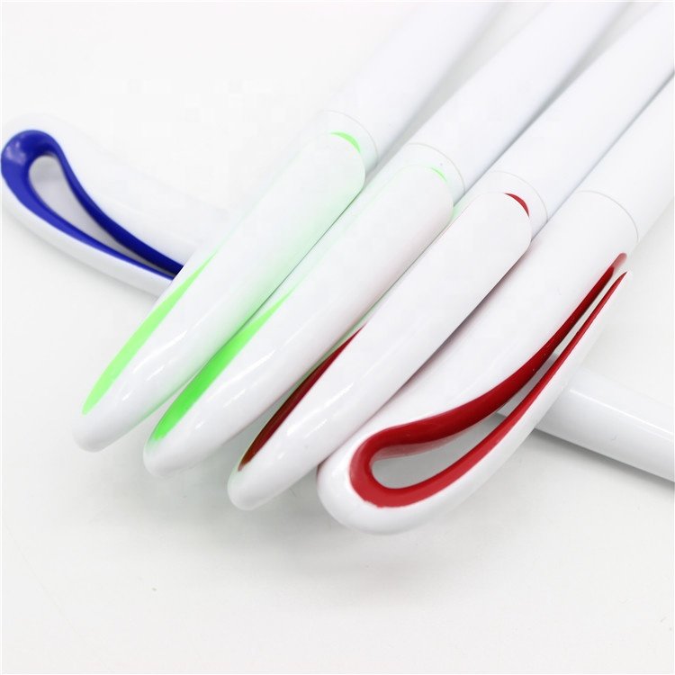 good quality promotional clip swan flamingo pen plastic hook super extra larger white body ball point pen with logo