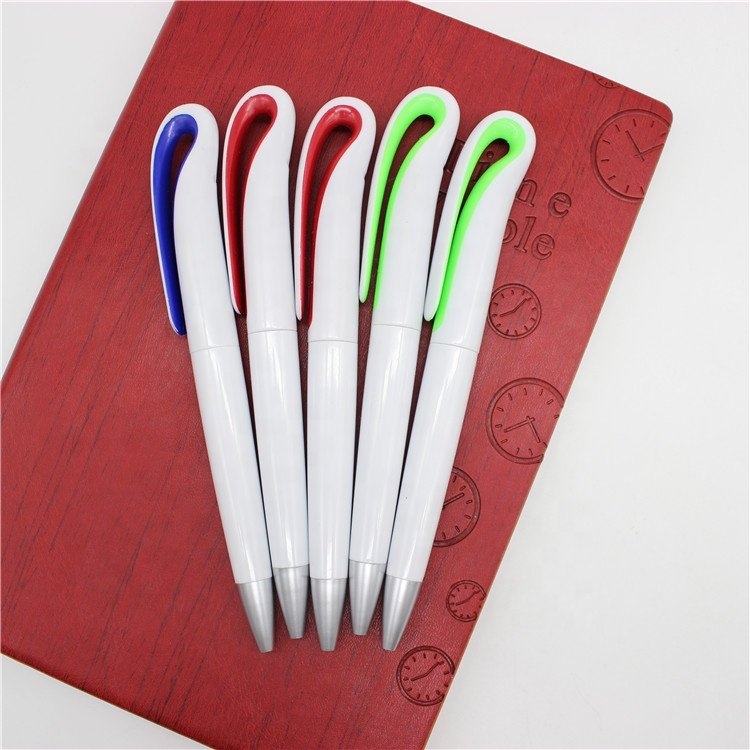 good quality promotional clip swan flamingo pen plastic hook super extra larger white body ball point pen with logo