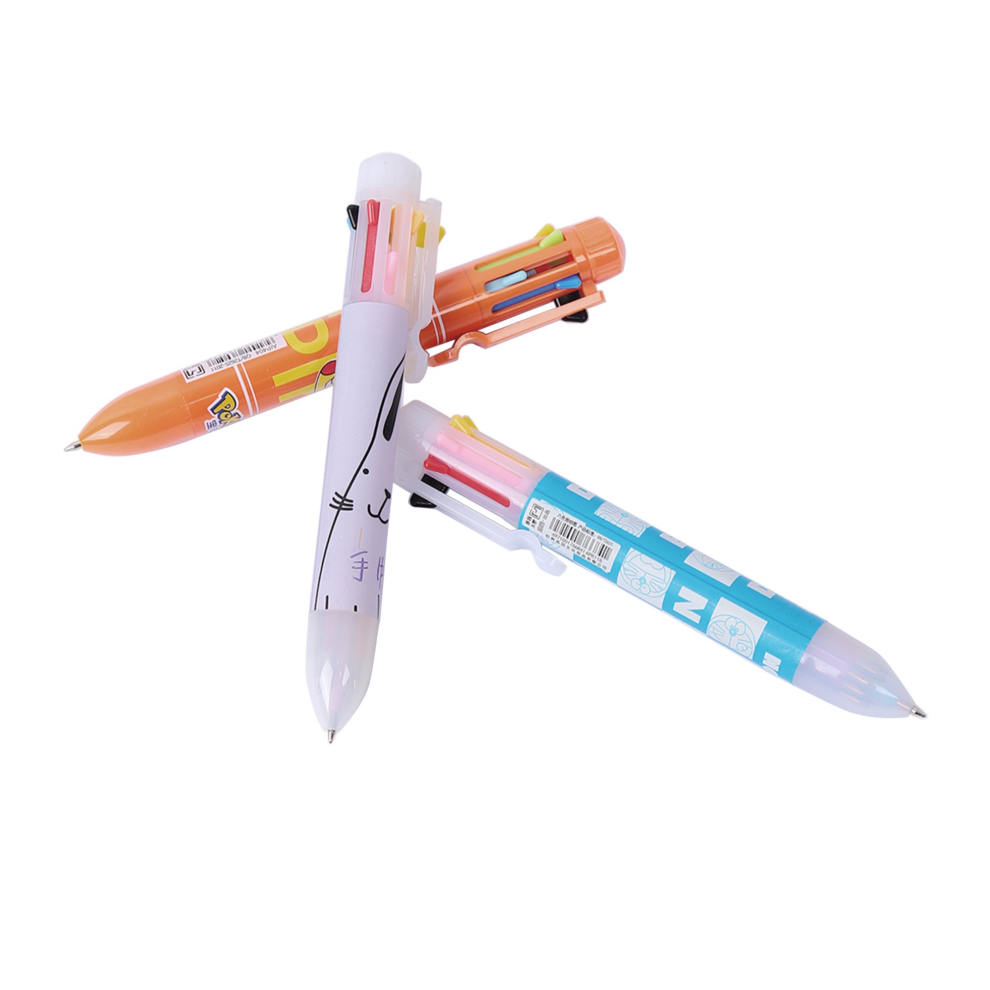 6-color press kawaii cute funny ballpoint pen wholesale color multi pen painting graffiti pen primary school stationery