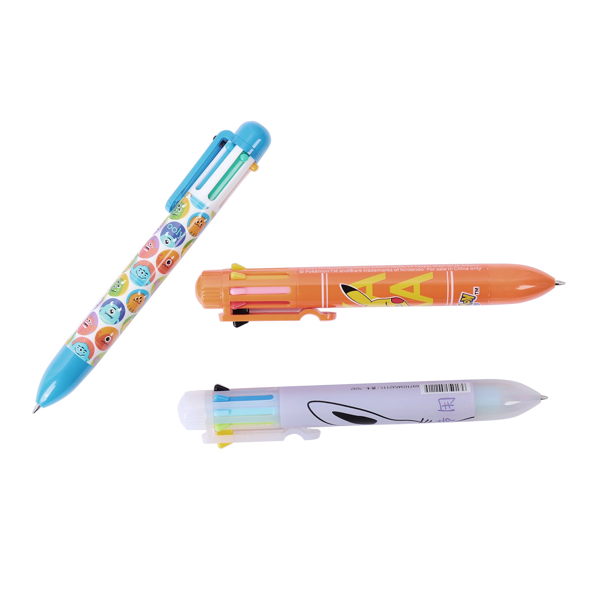 6-color press kawaii cute funny ballpoint pen wholesale color multi pen painting graffiti pen primary school stationery