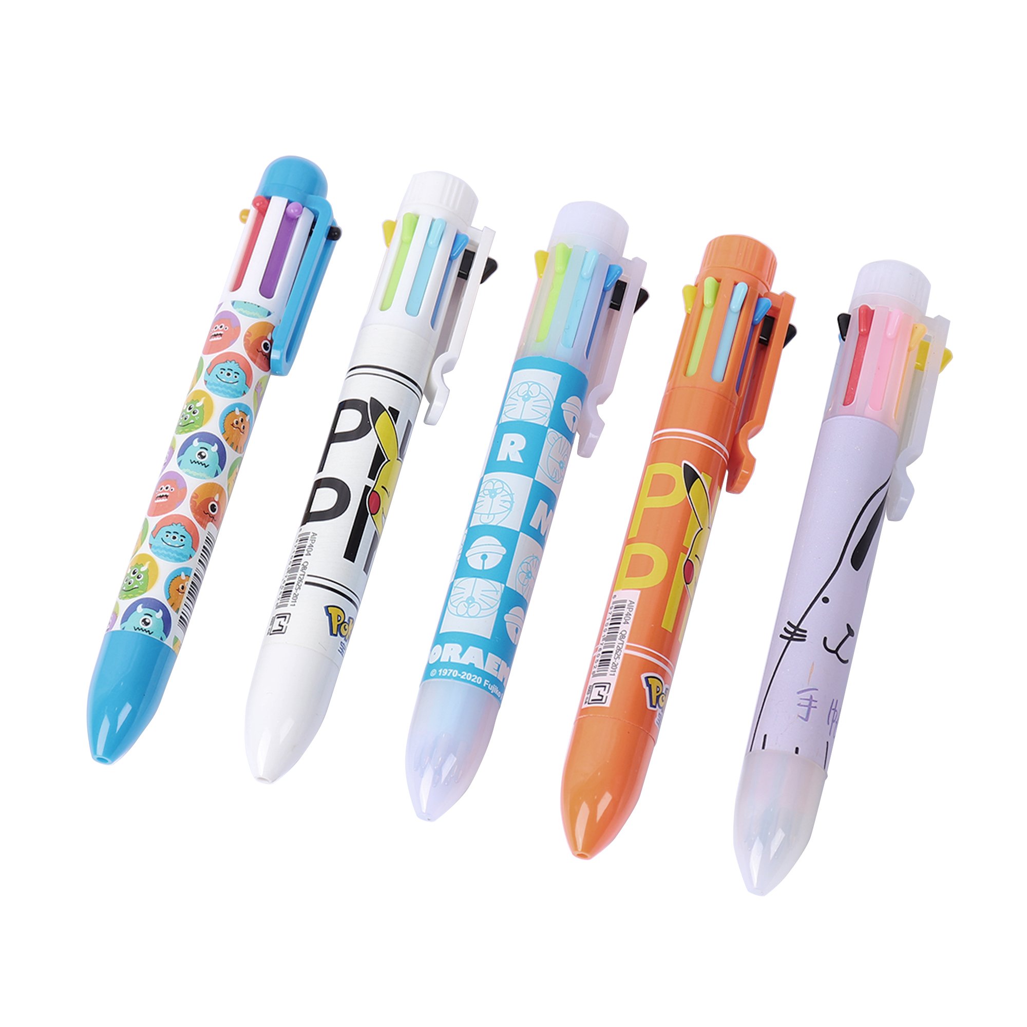 6-color press kawaii cute funny ballpoint pen wholesale color multi pen painting graffiti pen primary school stationery