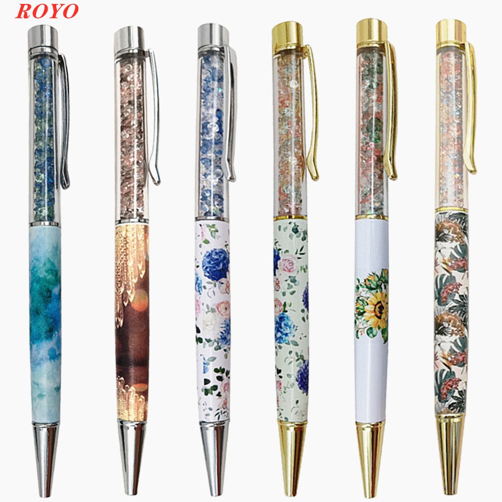 High Quality Promotional Gift Metal Crystal Bling Ball Pen With Engraved Diamond Ball Custom Logo Metal Crystallized Pens