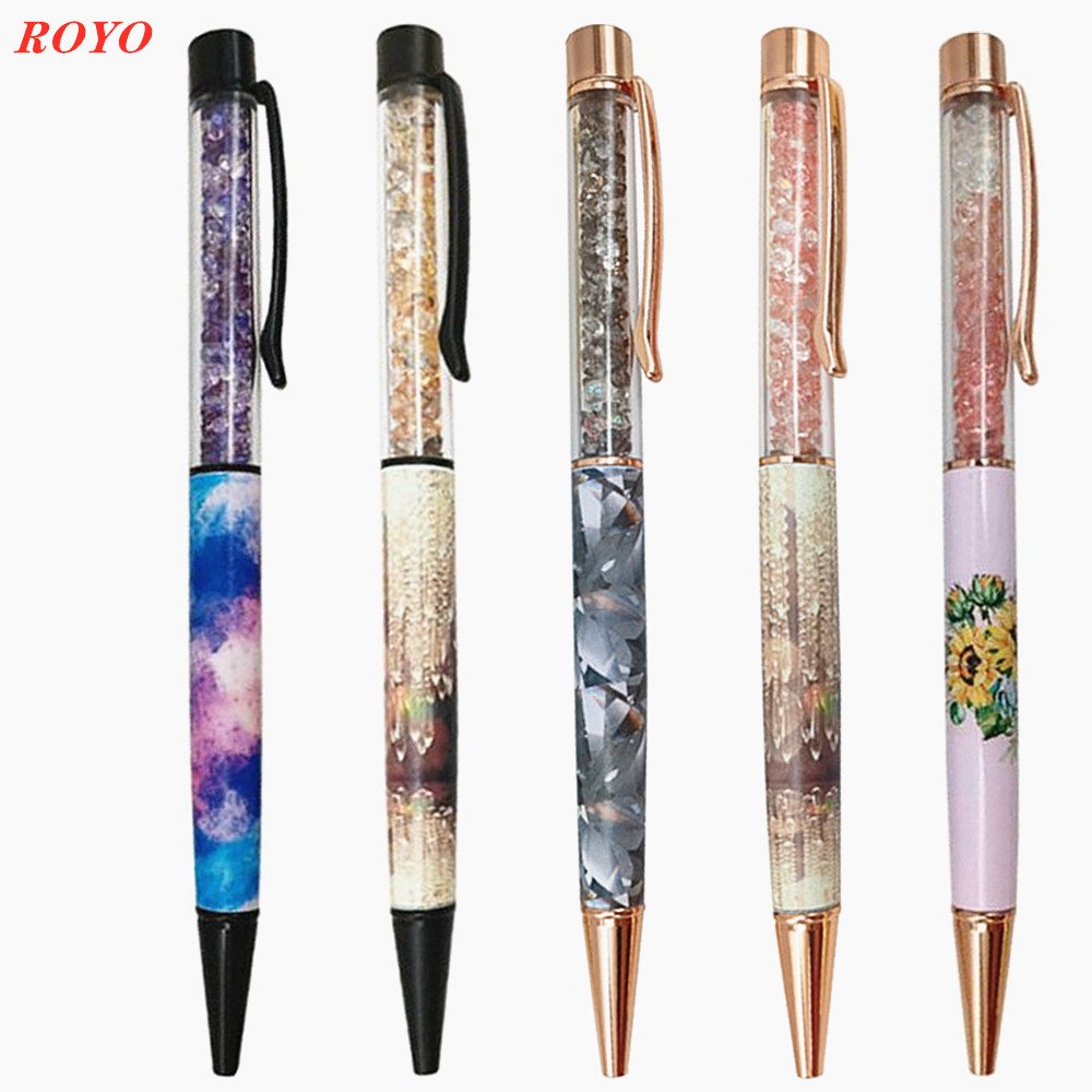 High Quality Promotional Gift Metal Crystal Bling Ball Pen With Engraved Diamond Ball Custom Logo Metal Crystallized Pens