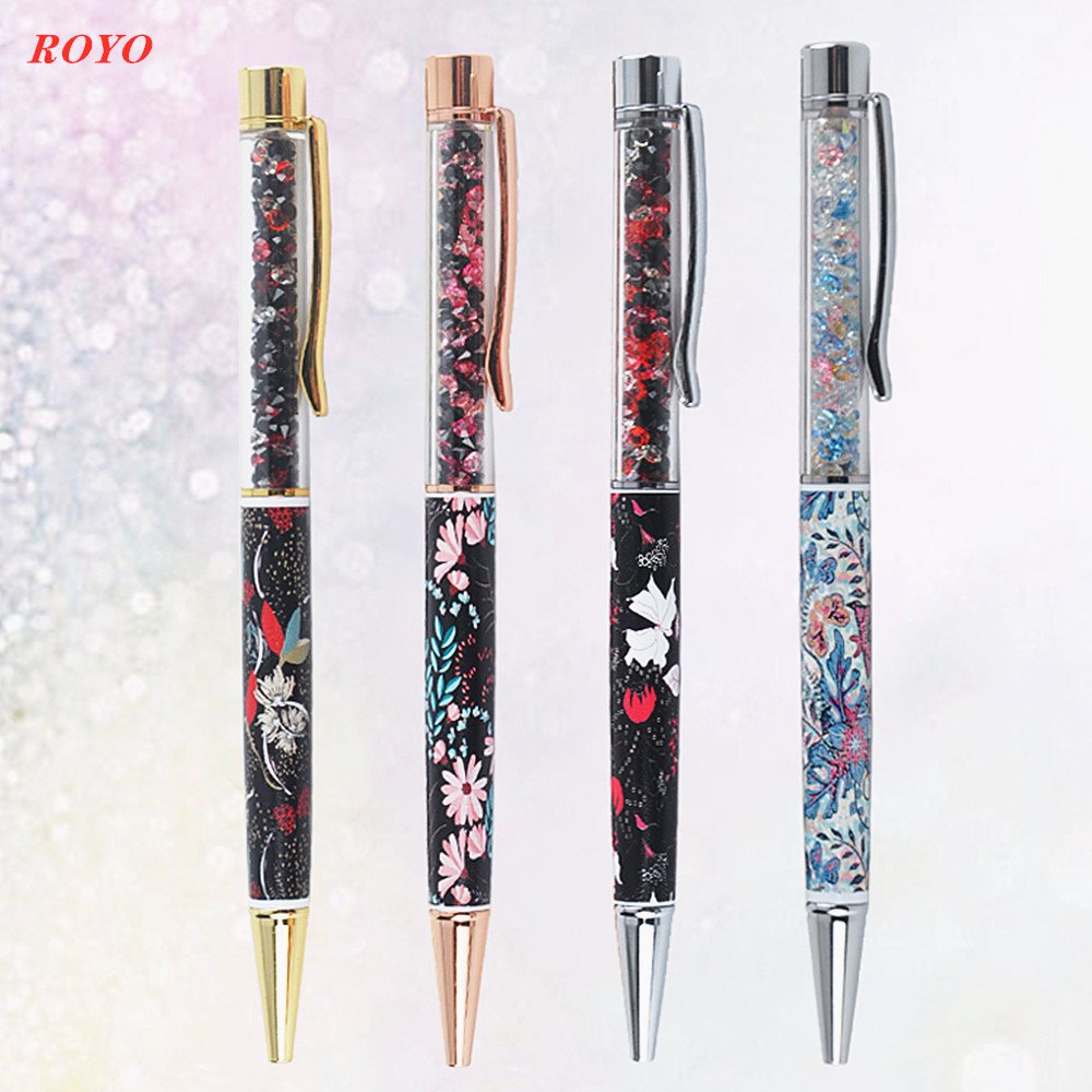 High Quality Promotional Gift Metal Crystal Bling Ball Pen With Engraved Diamond Ball Custom Logo Metal Crystallized Pens