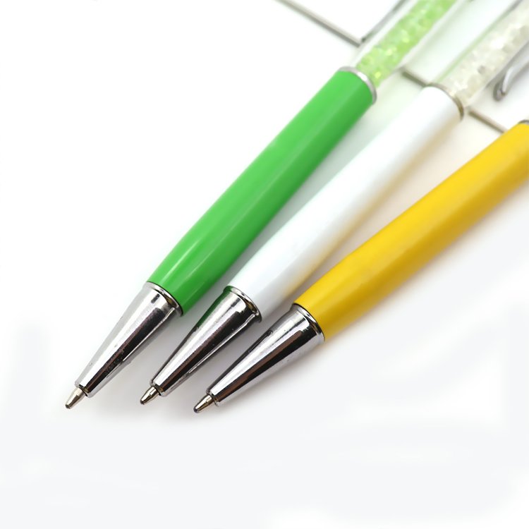 Hot selling branded sublimation white ball pens Press ballpoint pen mechanical luxury gold pen