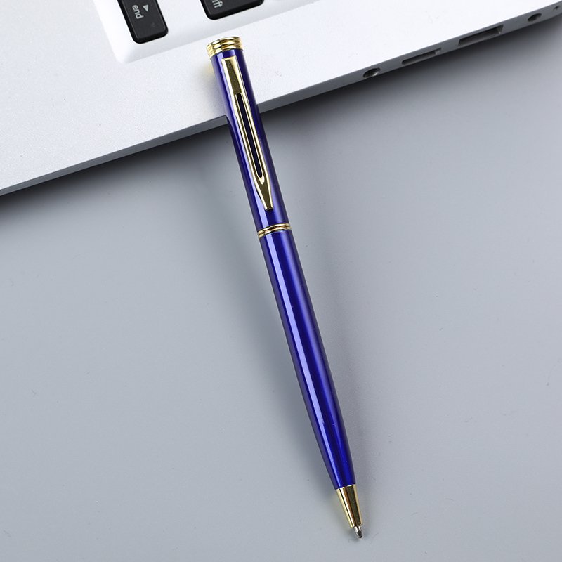 2024 New Hot Sale Business Metal Pen Slim Quality Giveaway Gifts Office Advertising Ballpoint Pen Customize Logo Boligrafo
