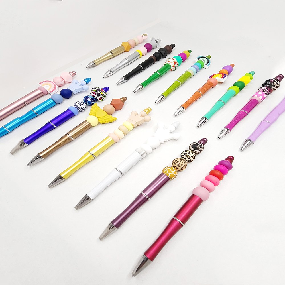 40pcs Ballpoint Pen Bead Pens Plastic Pen Kids Personalized Gift School Office Writing Supplies Wedding Gift