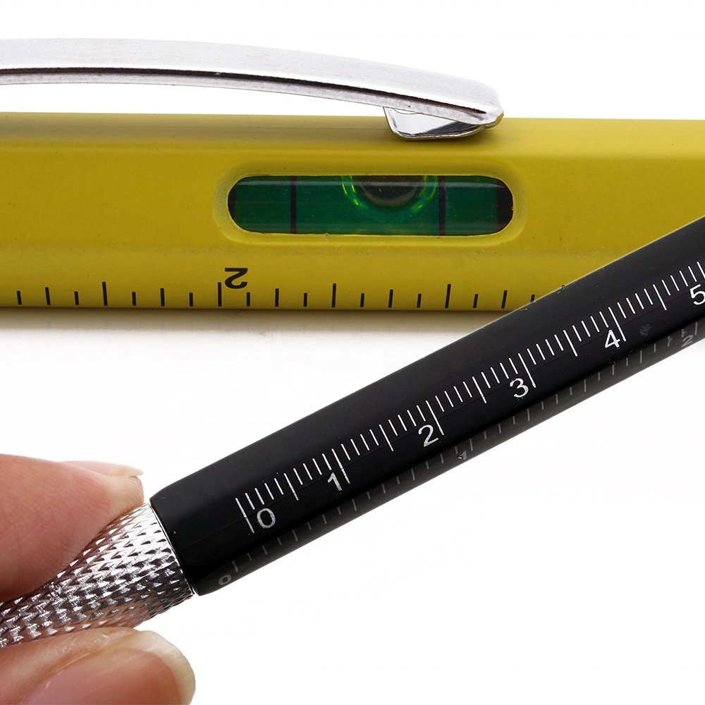 OEM Promotional Multifunctional Screwdriver Ballpoint Pen Horizontal Capacitor Touch Screen Metal Scale Gift Tool Pen