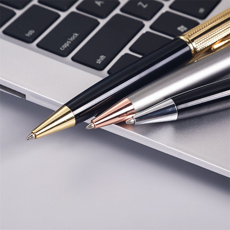 Luxury Black Silver Ball Point Pen High Quality Office Metal Fountain Pen with Custom Engraving for Gifts and Promotions