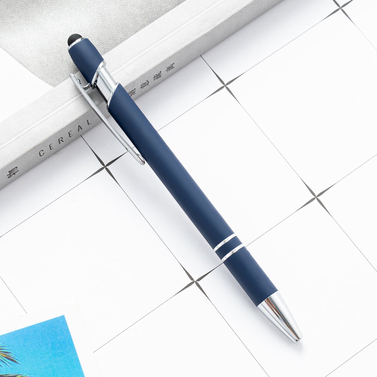 Hot Promotional Multi-function Ball Stylus Soft Touch Screen Pen 2 In 1 Metal Ballpoint Pens With Custom Logo