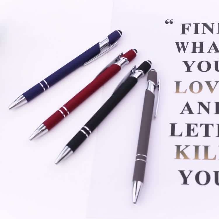 Hot Promotional Multi-function Ball Stylus Soft Touch Screen Pen 2 In 1 Metal Ballpoint Pens With Custom Logo