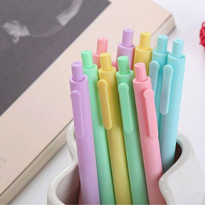 Retractable Ballpoint Pen With Logo Multicolor Macaron Promotion Plastic Morandi Gel Ink Pen Custom Logo For Gift