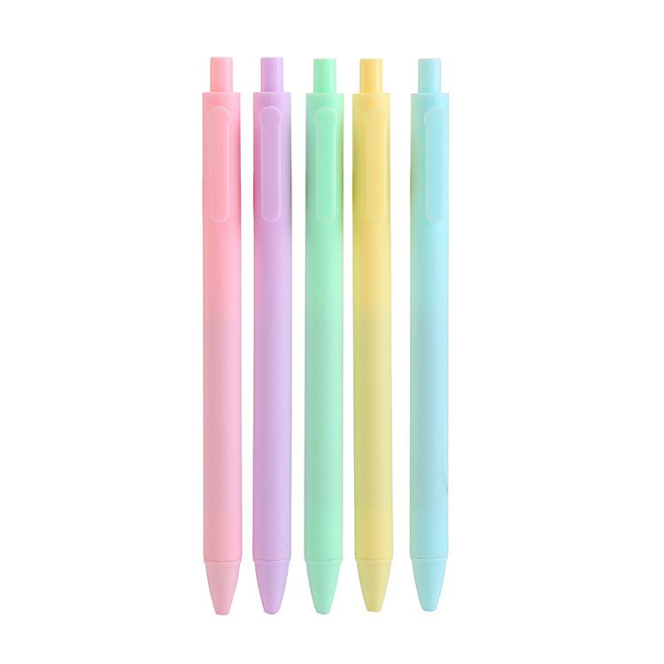 Retractable Ballpoint Pen With Logo Multicolor Macaron Promotion Plastic Morandi Gel Ink Pen Custom Logo For Gift