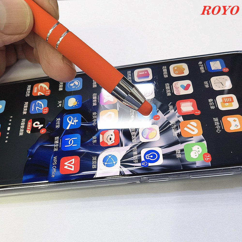 New Fashion 2-in-1 Promotional Ballpoint Stylus Screen Metal Pen Novelty Advertising Gift with Custom Colors and Logo
