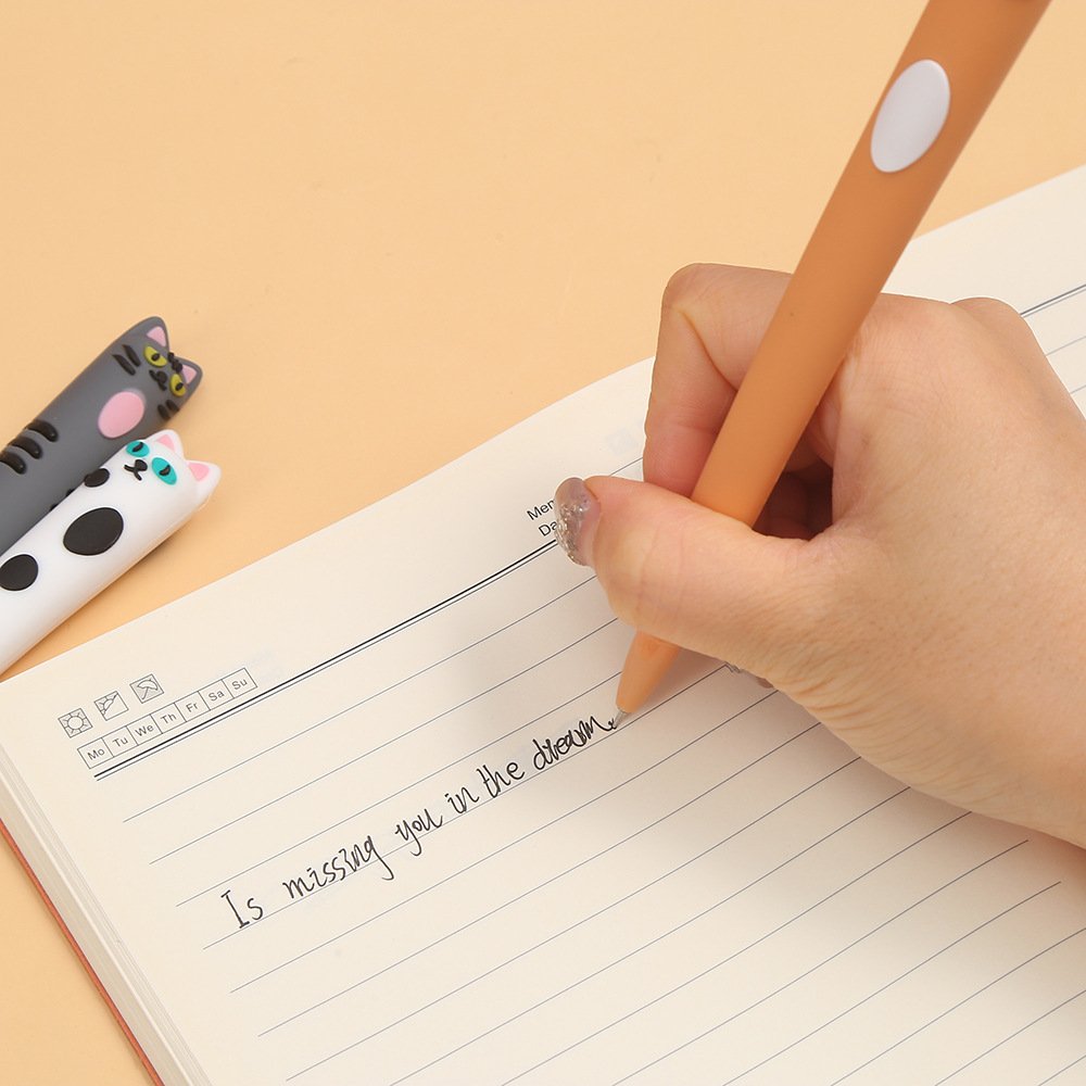 Kawaii cat pen gentleman overall leather cover promotional pen top-selling promotional plastic ball point pen