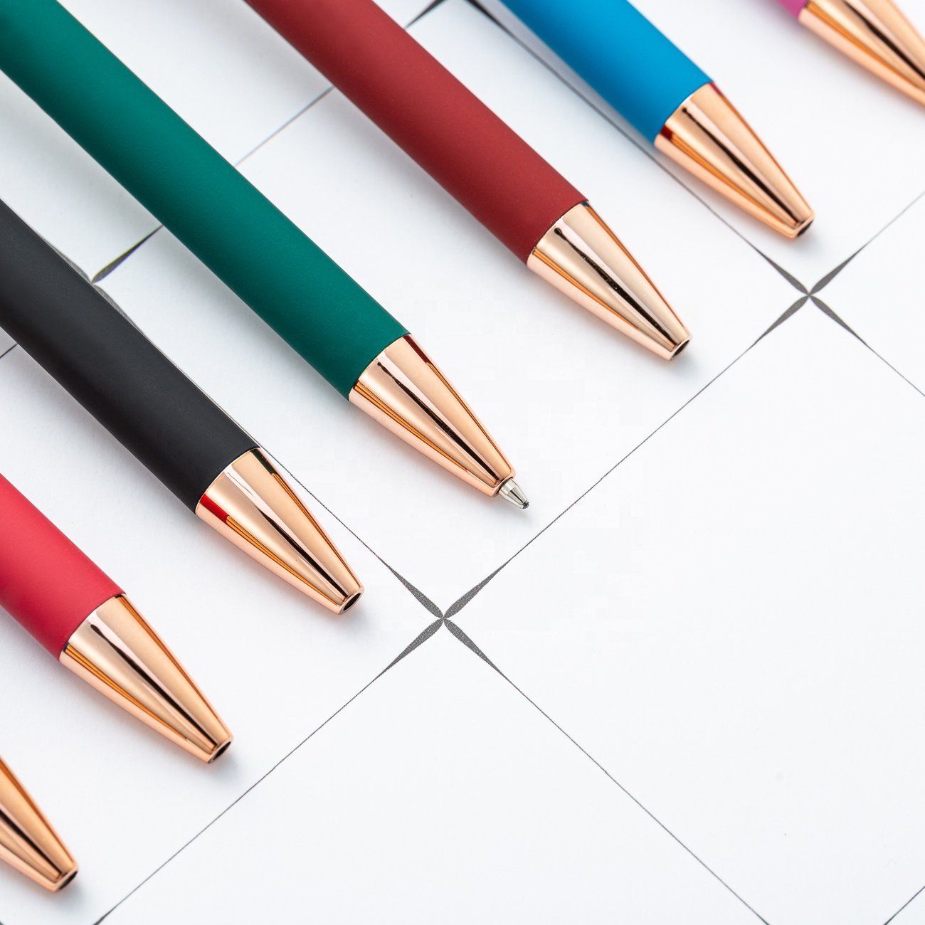 New Arrival Rose Gold Stylus Pen Soft Touch Ballpoint Metal Pen with Touch Screens for Writing Featuring Rose Gold Fittings