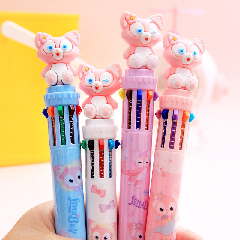 10 Colors Cute Cartoon Bear Ballpoint Pen for School Office Supply Stationery