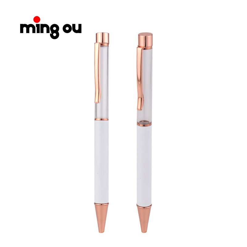 New Design DIY Sublimation empty tube pen DIY ballpoint pens sublimation snow globe pens