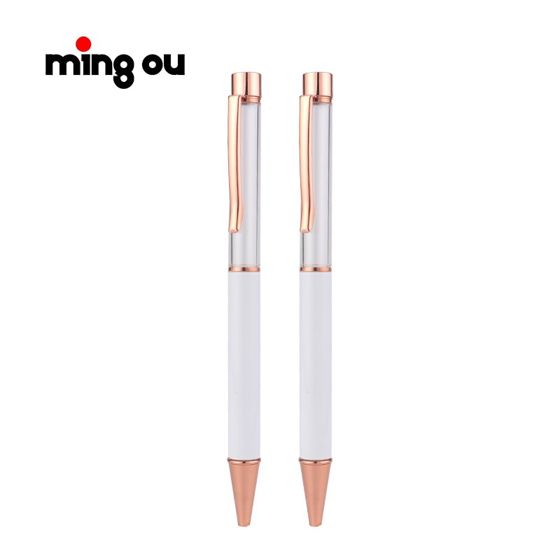 New Design DIY Sublimation empty tube pen DIY ballpoint pens sublimation snow globe pens