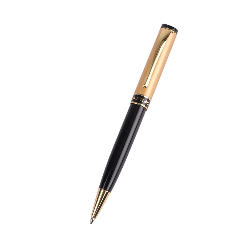 1.0mm with customised logo famous brand pens business gift eco-friendly fluent writing pen black gold ballpoint pen