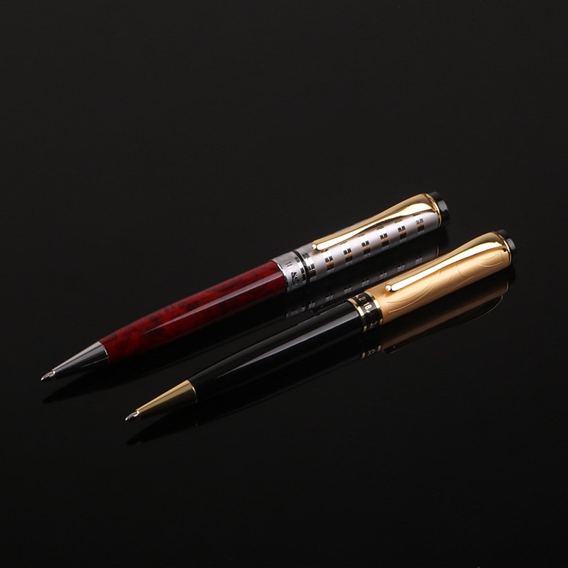 1.0mm with customised logo famous brand pens business gift eco-friendly fluent writing pen black gold ballpoint pen