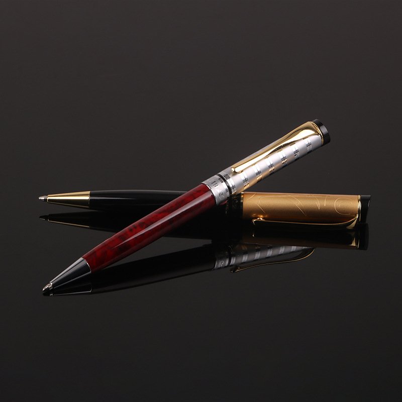 1.0mm with customised logo famous brand pens business gift eco-friendly fluent writing pen black gold ballpoint pen