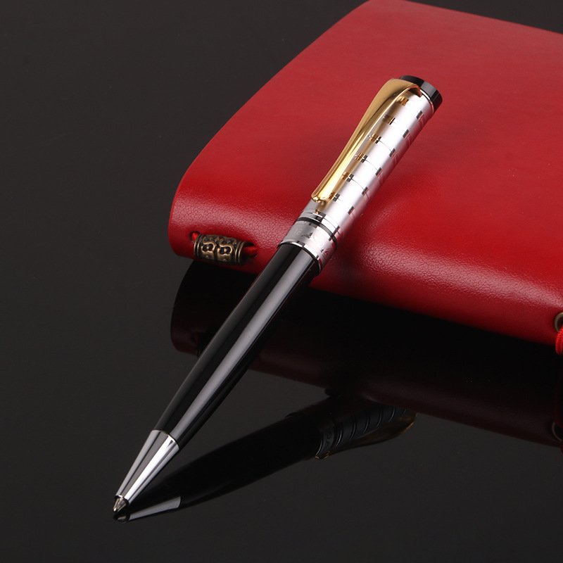 1.0mm with customised logo famous brand pens business gift eco-friendly fluent writing pen black gold ballpoint pen