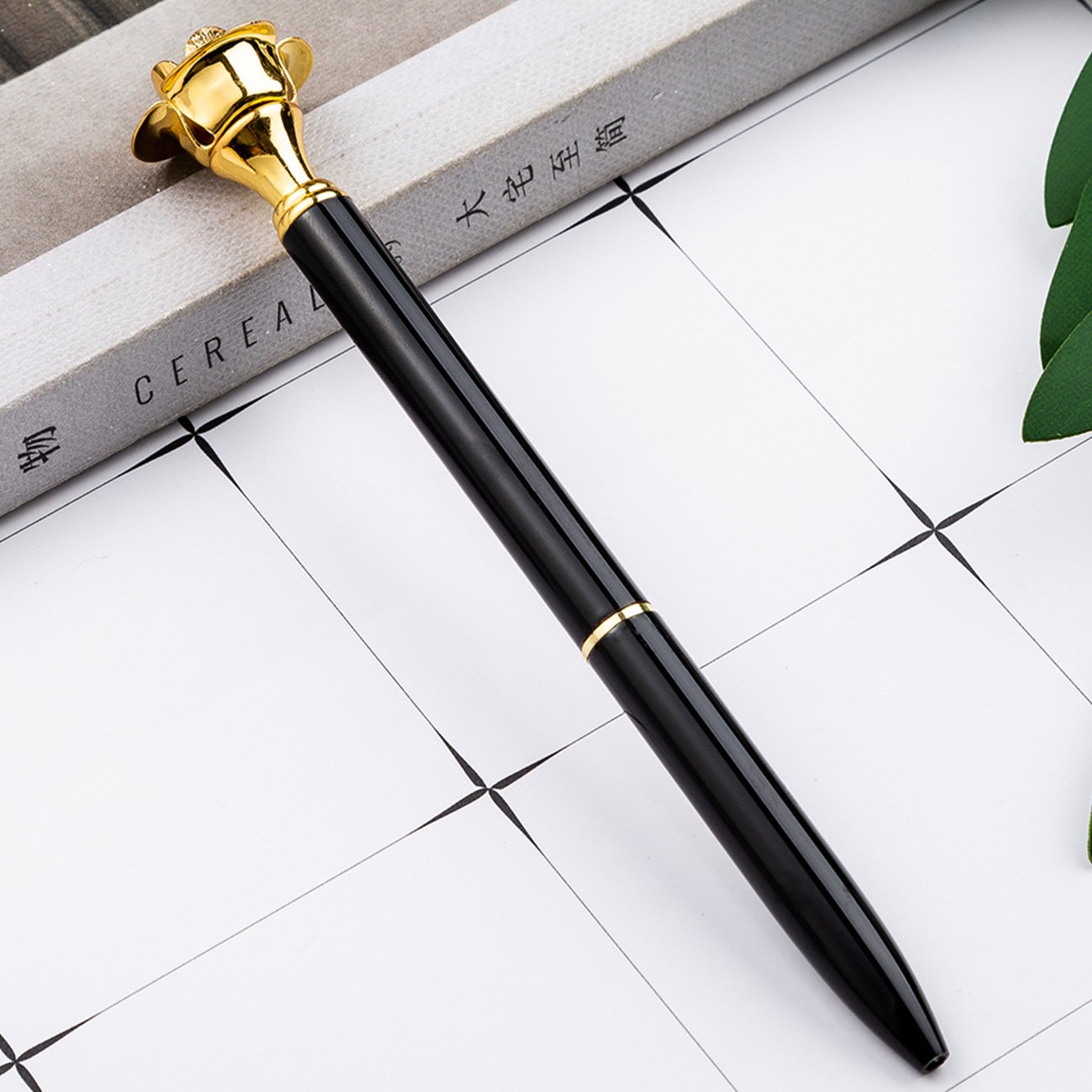 Longorgeous Stock Promotional Metal Ballpoint Pen 1.0mm Cute Metal Ball Pen Top Rose Pen For Gift Office School
