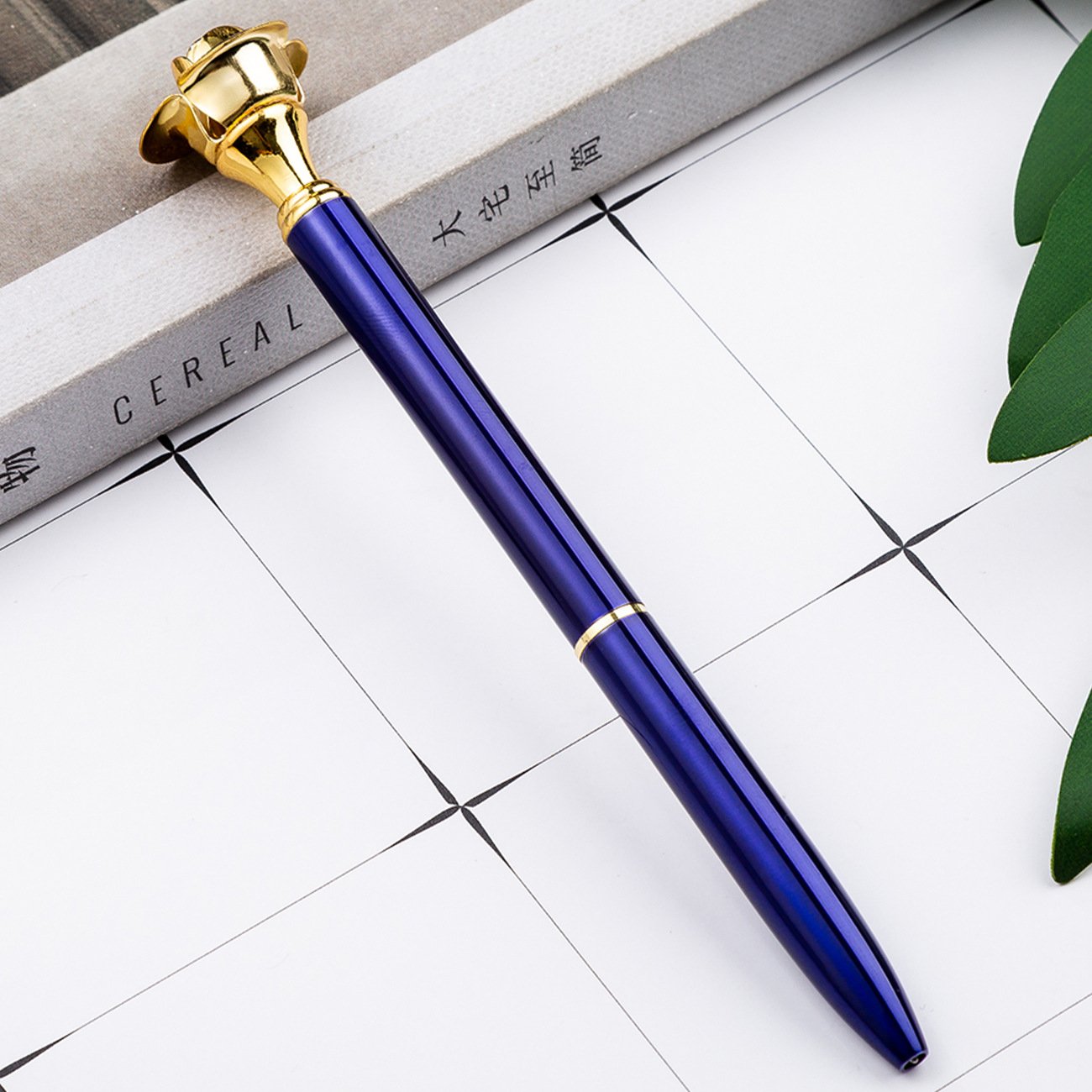 Longorgeous Stock Promotional Metal Ballpoint Pen 1.0mm Cute Metal Ball Pen Top Rose Pen For Gift Office School