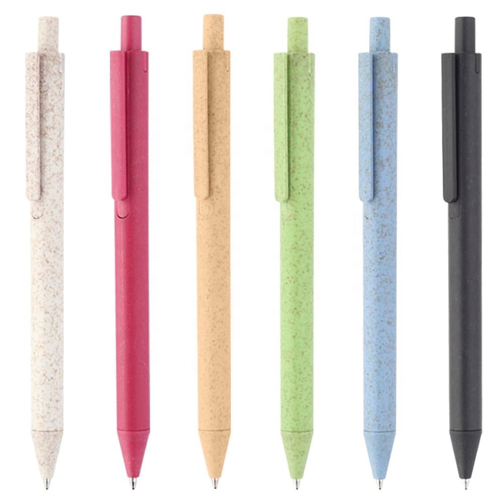 Customized Wheat Straw Pen Recyclable Eco Friendly Custom Logo Pen Promotional Gifts EP001 ECO Wheat Straw Ballpoint Pen