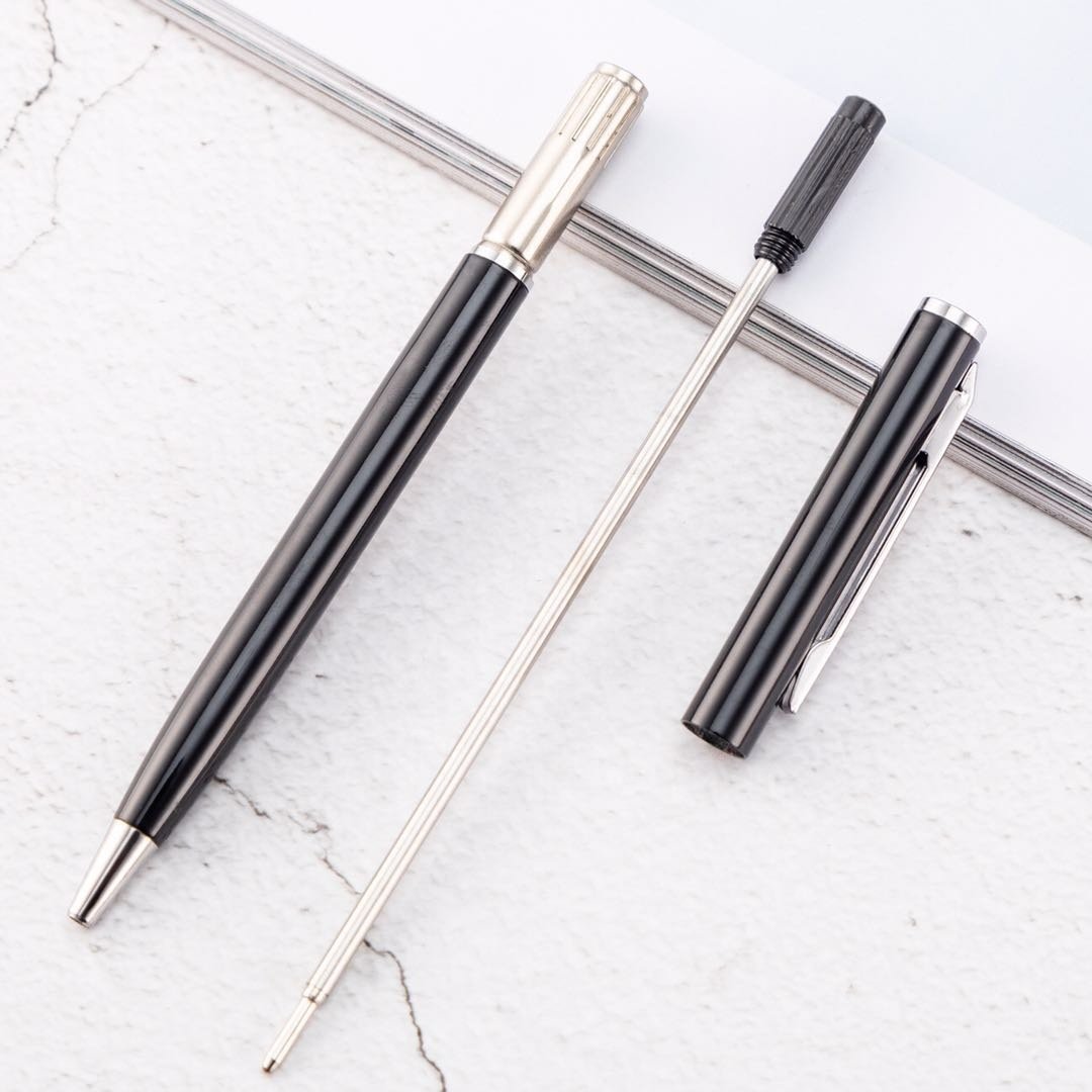 2024 Hot Promotional Gift Ball Pen Custom Logo White Slim Metal Twist Banner Ballpoint Pen